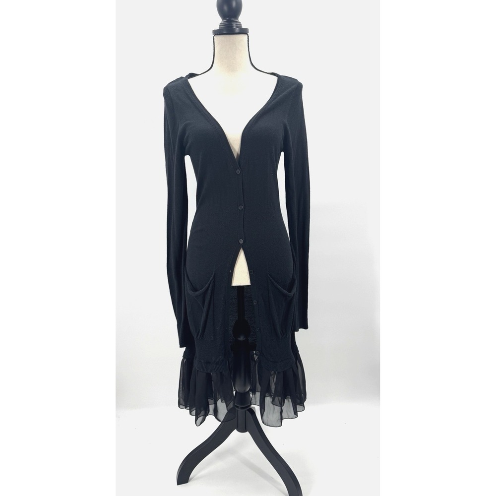 Romeo & Juliet Whimsigoth Cardigan Duster Large Sheer Ruffle Pockets Goth Bratz